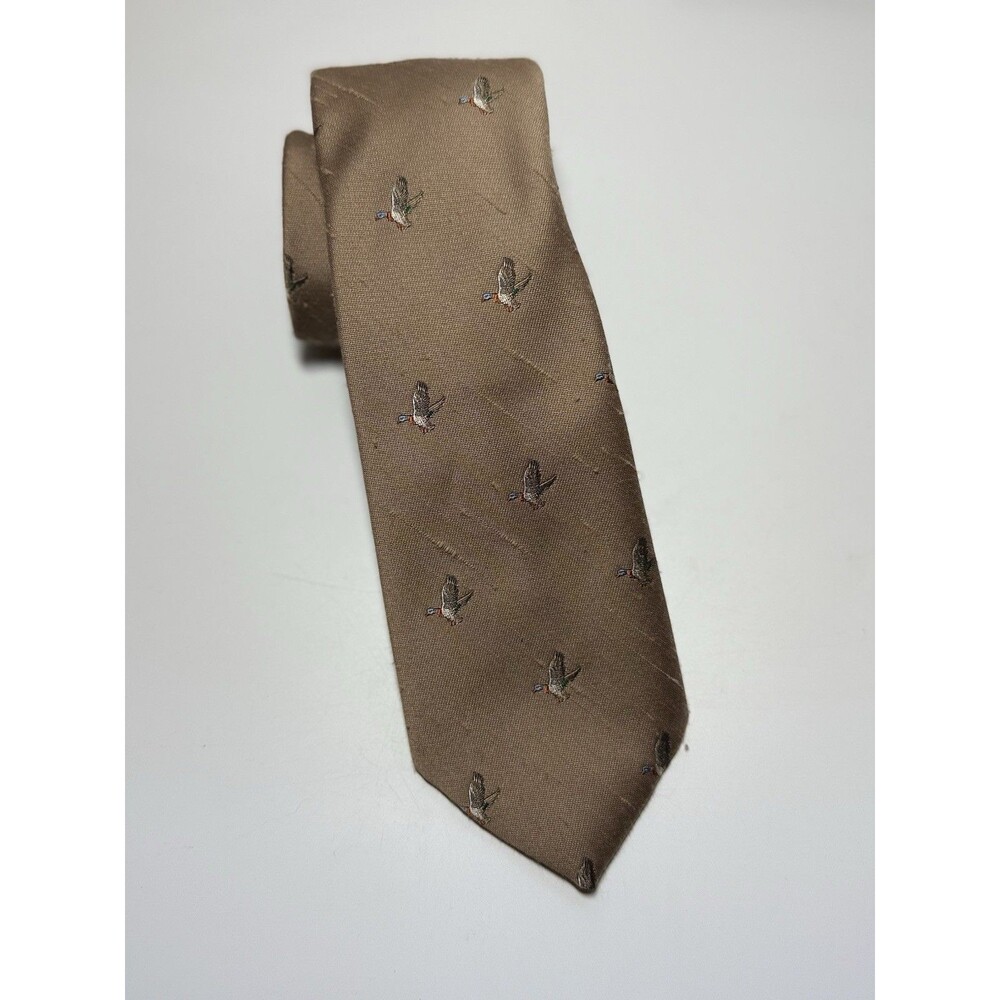 Vintage Brownstone Polyester Raw Silk Flying Duck The In Light Brown